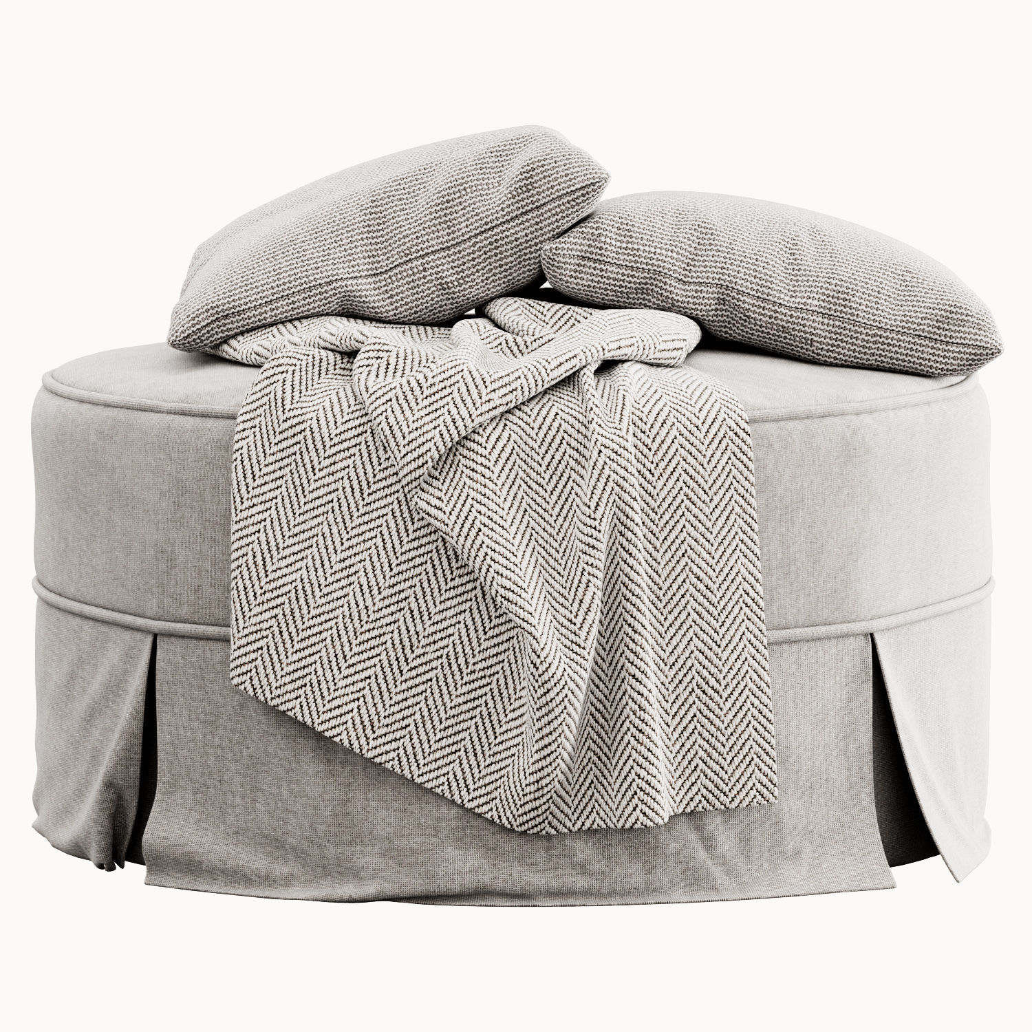 Round pouf by Howard Elliott Collection 3D model_1