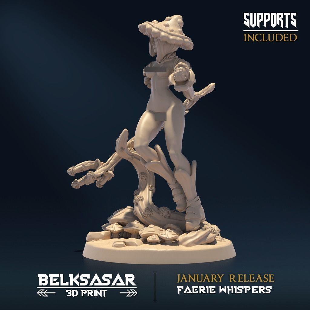 Myconid Consort D Nude 3D print model_2
