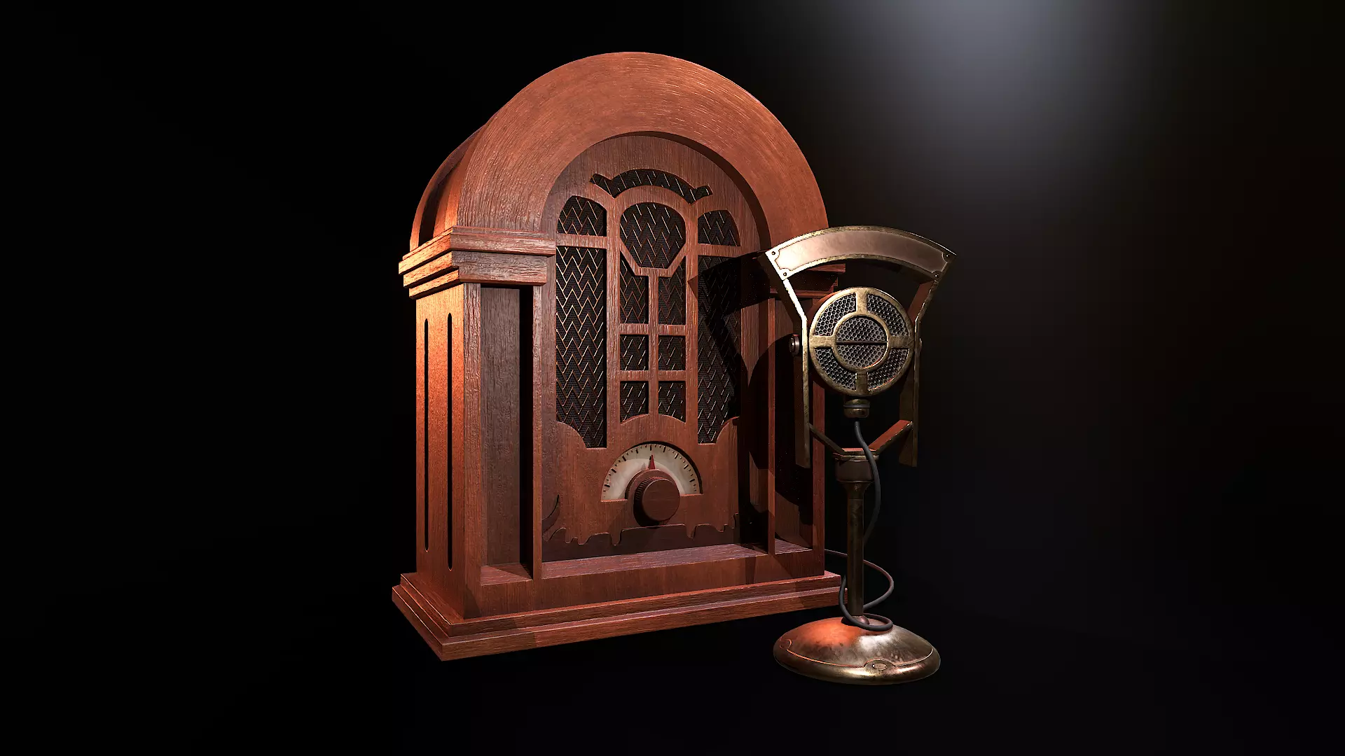 Vintage Radio Transmitter Low-poly 3D model_0