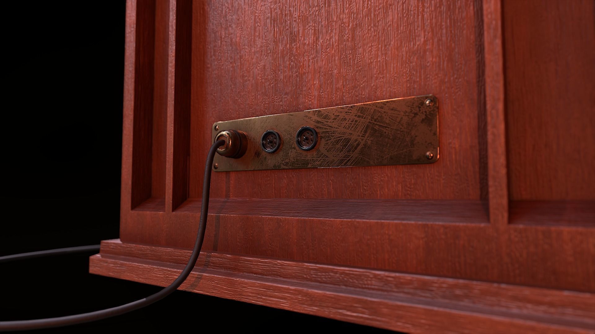 Vintage Radio Transmitter Low-poly 3D model_3