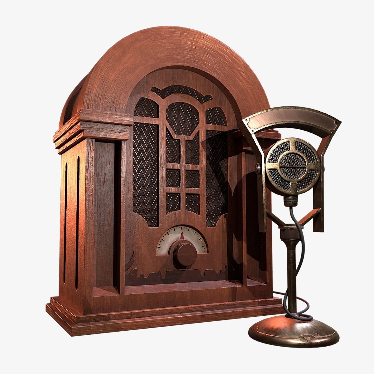 Vintage Radio Transmitter Low-poly 3D model_9