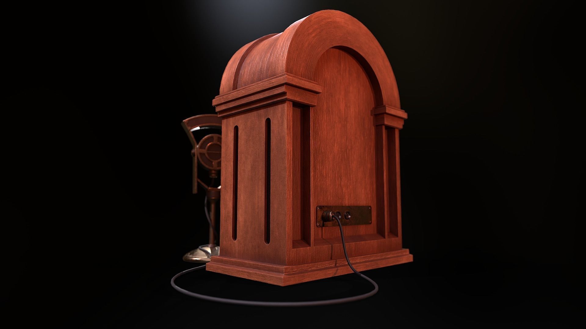 Vintage Radio Transmitter Low-poly 3D model_2