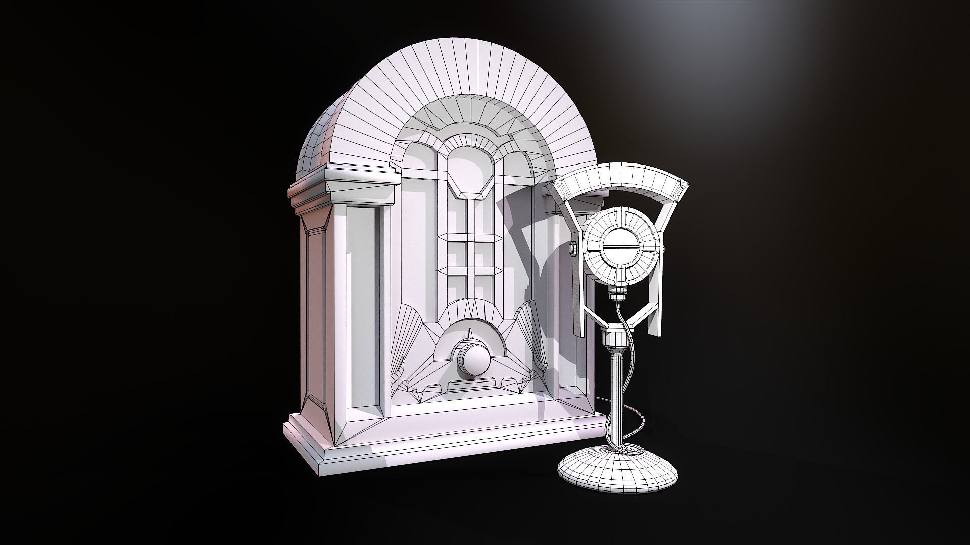 Vintage Radio Transmitter Low-poly 3D model_8
