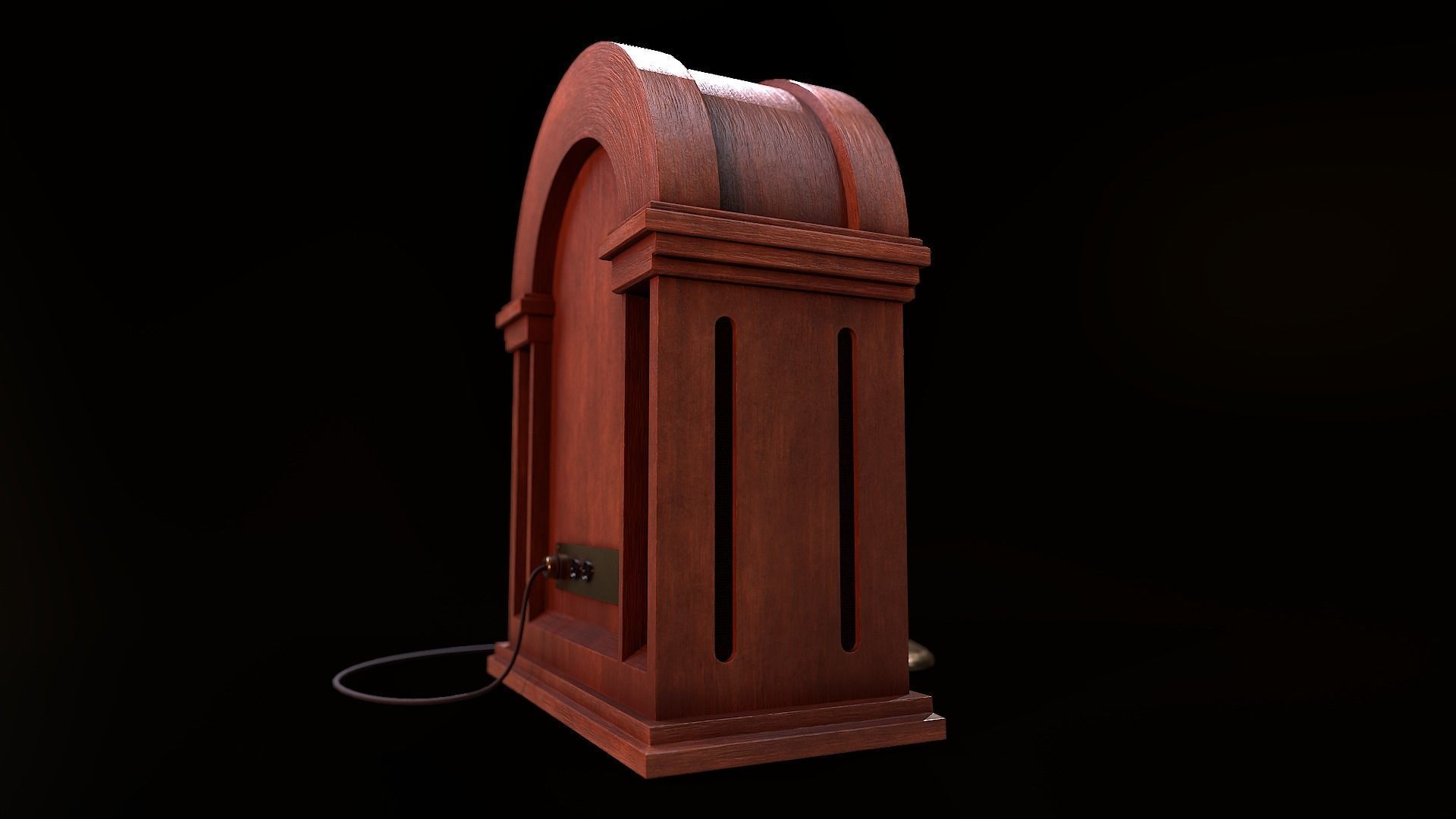 Vintage Radio Transmitter Low-poly 3D model_4