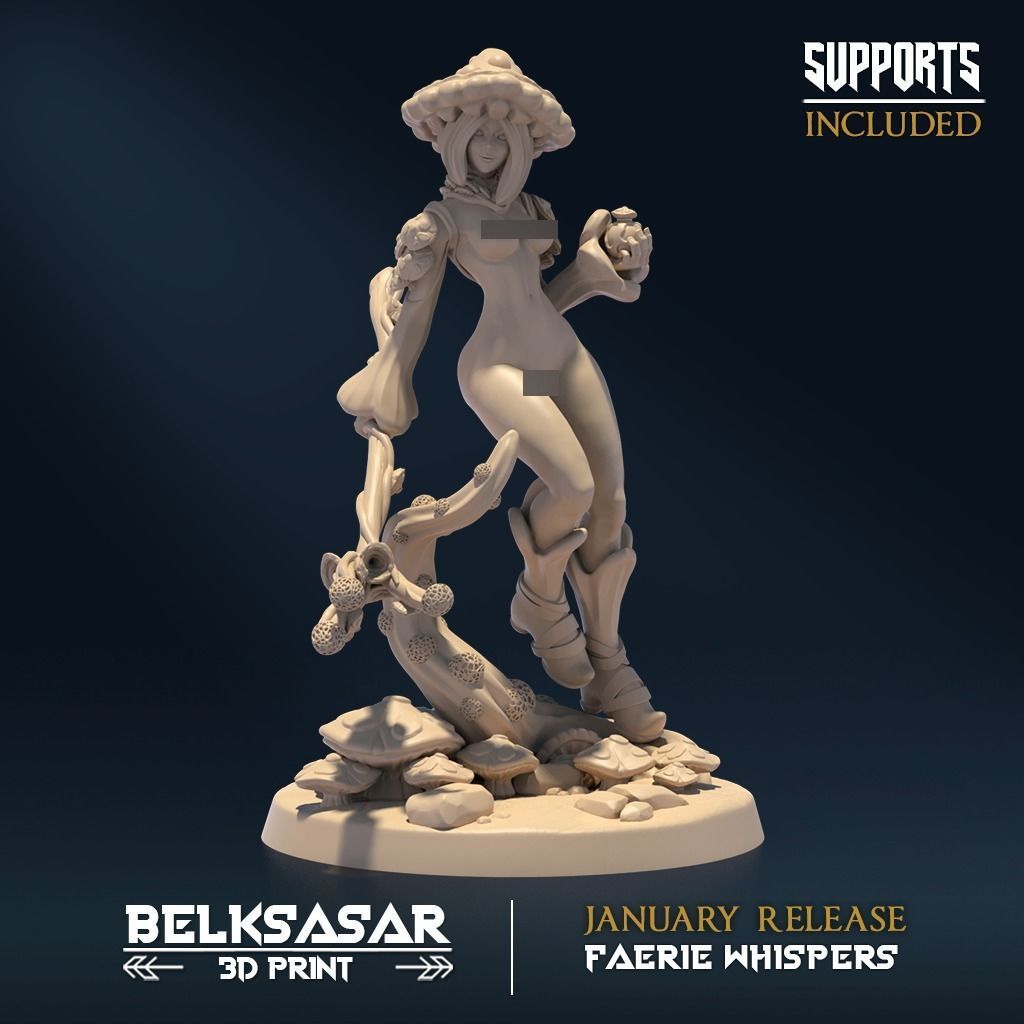 Myconid Consort Nude Set x4 3D print model_5