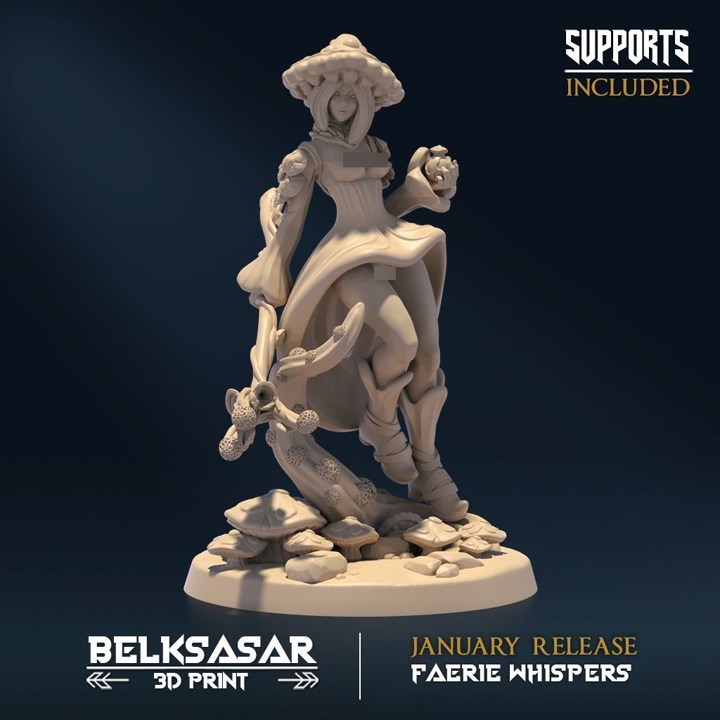 Myconid Consort Nude Set x4 3D print model_6