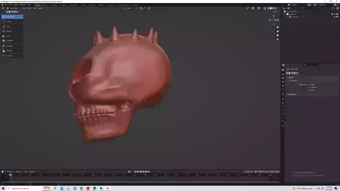 Skull With Crown Of Horns 3D print model