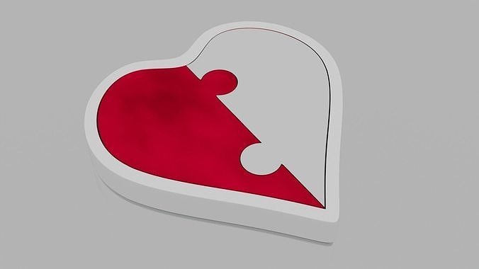 Heart Puzzle Coaster 3D print model