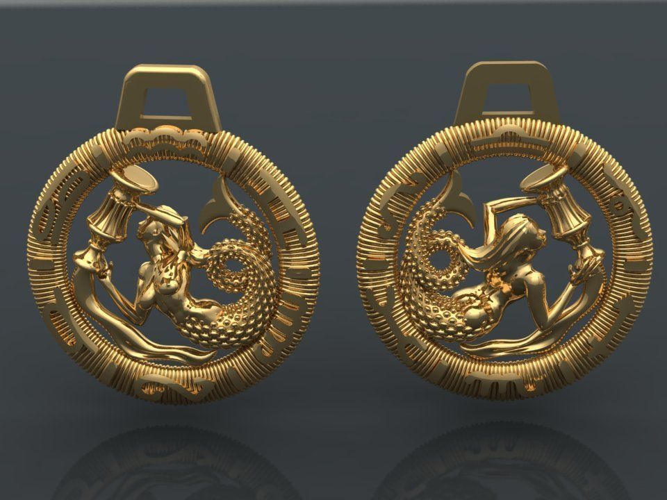 zodiac medals 3D print model_2