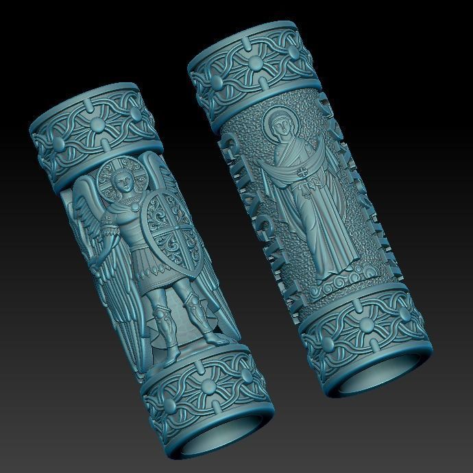 Ortodox sharm tube on leather rope 2 3D print model_5