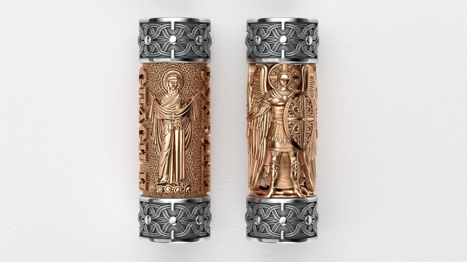 Ortodox sharm tube on leather rope 2 3D print model_2