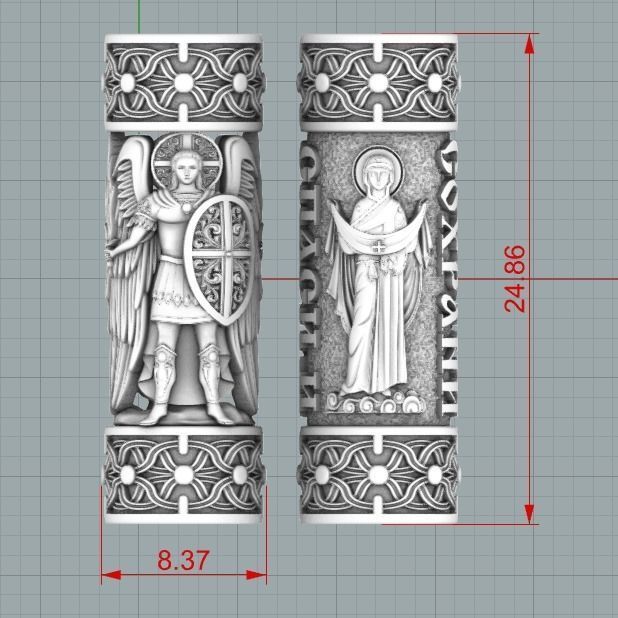 Ortodox sharm tube on leather rope 2 3D print model_8