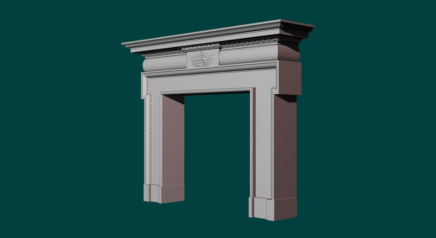 Georgian style fireplaces series No10 3D model_2