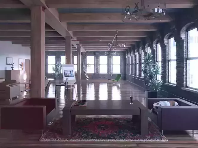 Scene Of Modern Spacious Fully Furnished Apartment