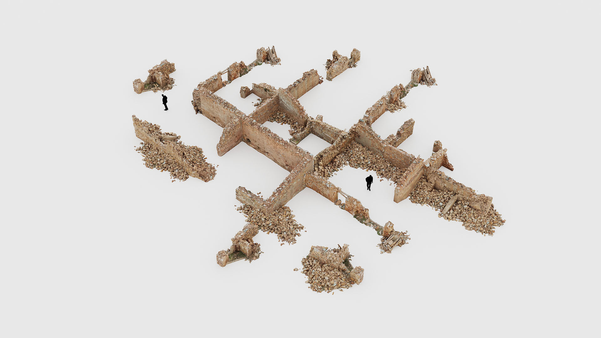 Old Village Building Ruins Scans Low-poly 3D model_12
