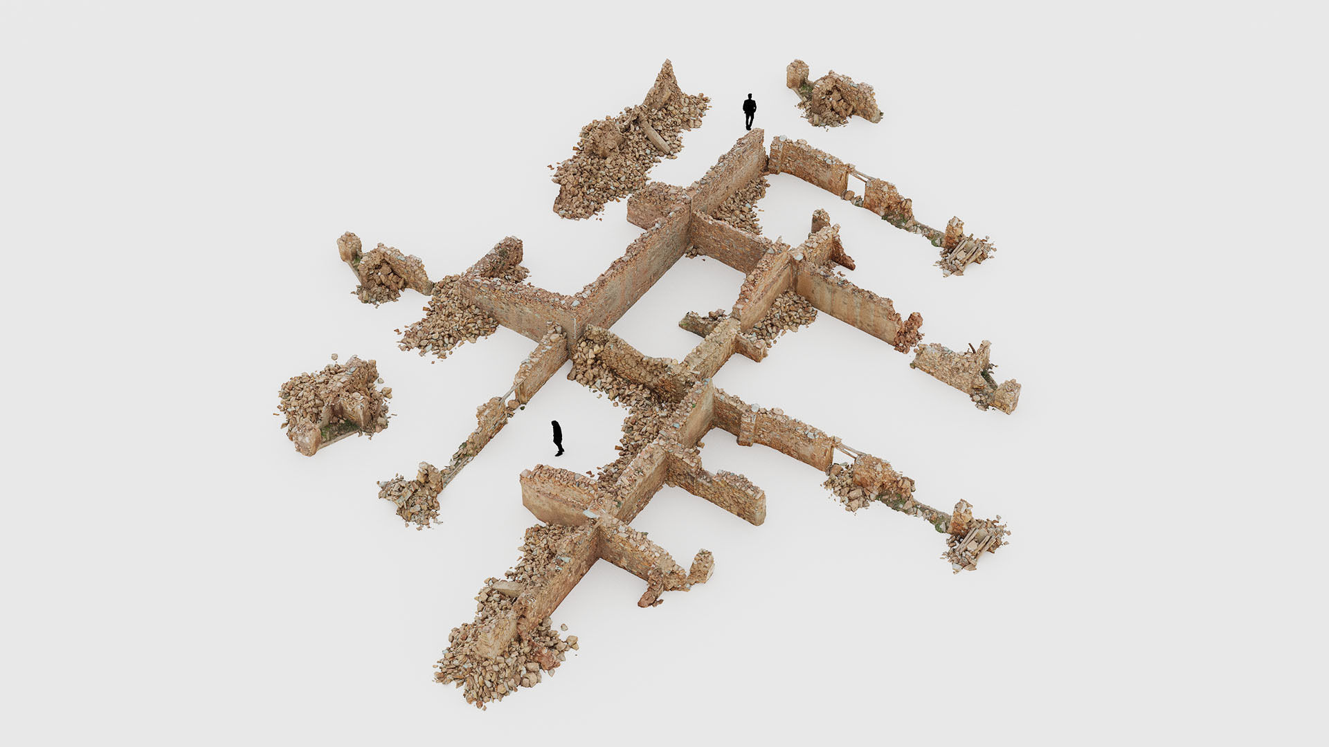 Old Village Building Ruins Scans Low-poly 3D model_9