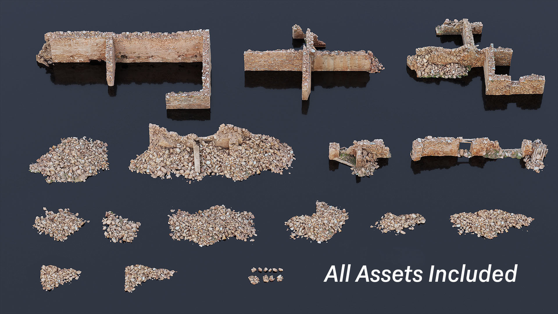 Old Village Building Ruins Scans Low-poly 3D model_2