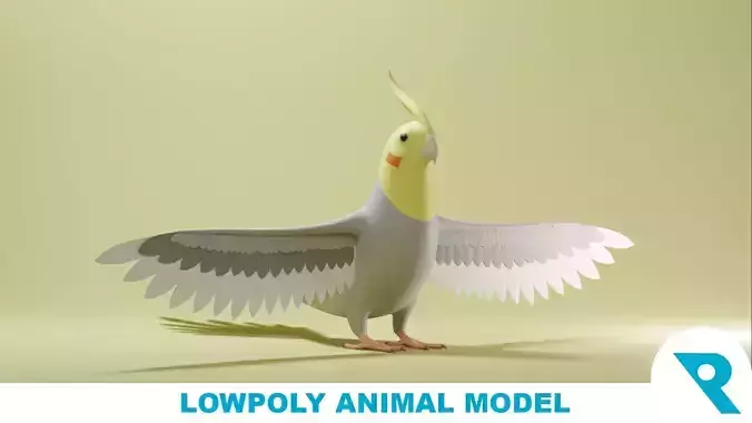 Cockatiel Base Mesh Low-poly 3D model