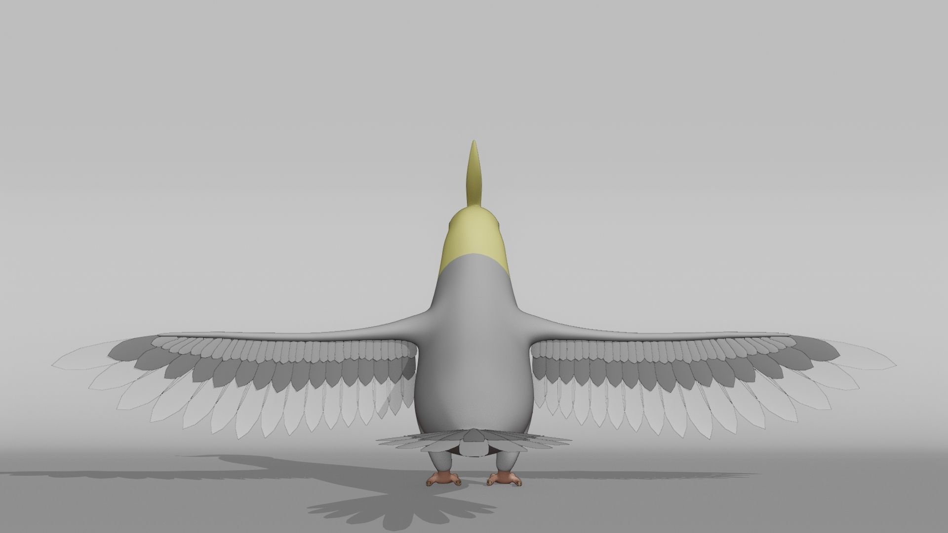 Cockatiel Base Mesh Low-poly 3D model_9