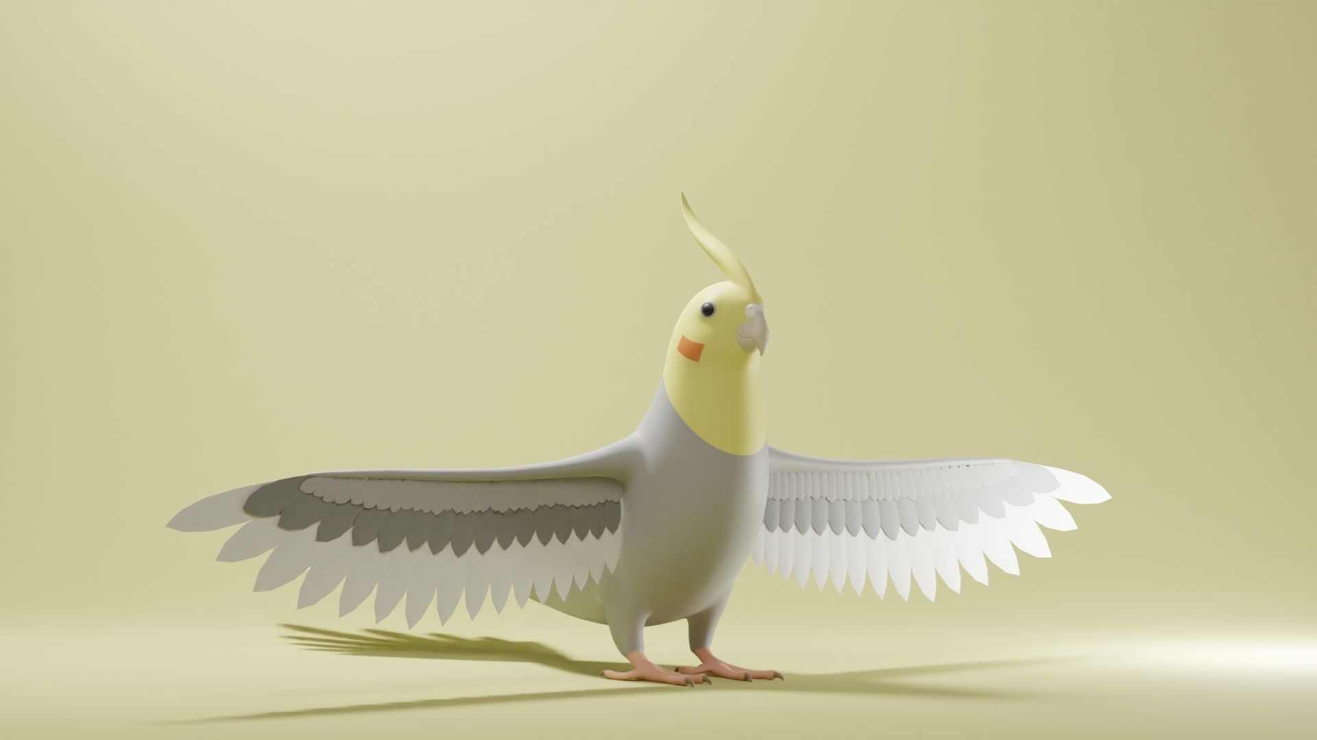 Cockatiel Base Mesh Low-poly 3D model_1
