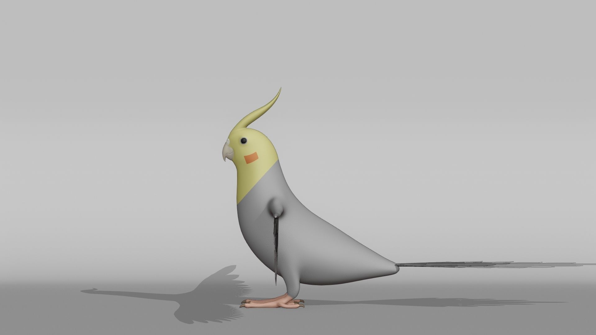 Cockatiel Base Mesh Low-poly 3D model_10