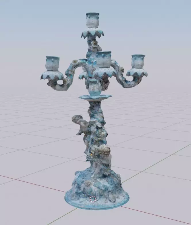 Porcelain candle holder Free low-poly 3D model