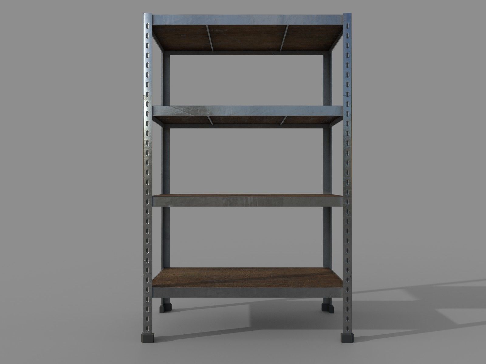 Shelf metal industrial rack Low-poly 3D model_7