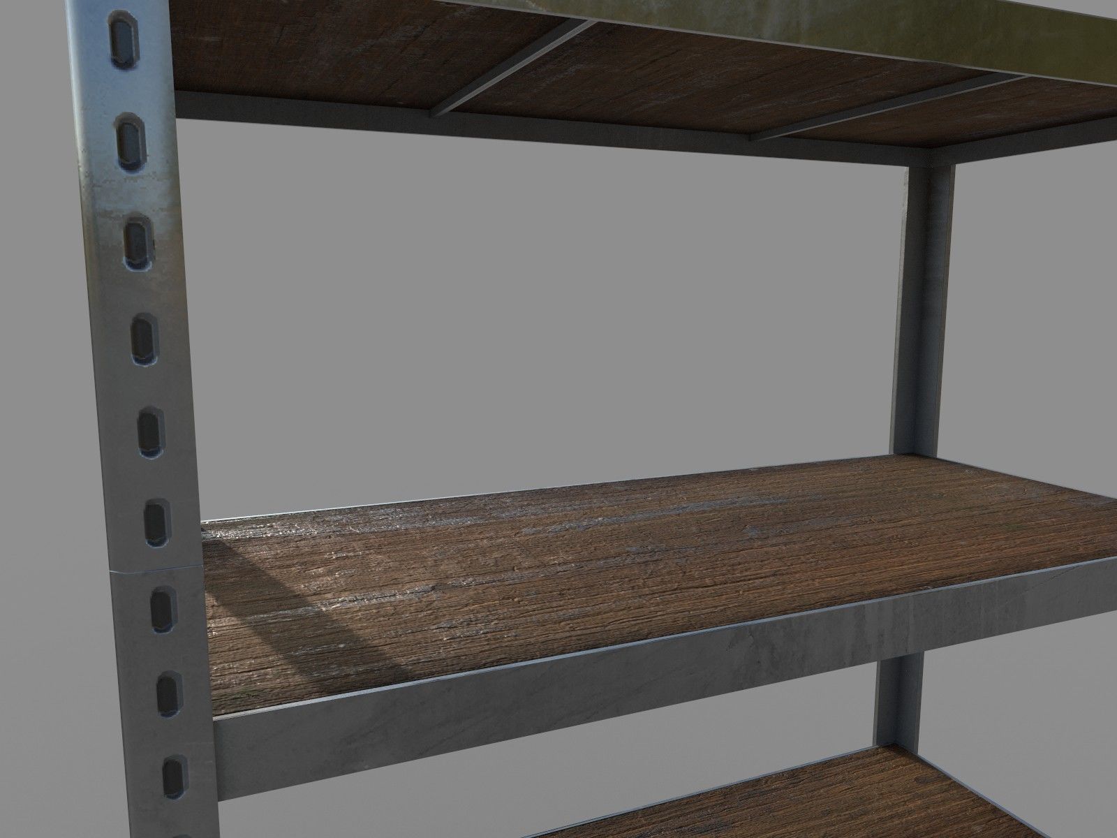 Shelf metal industrial rack Low-poly 3D model_3
