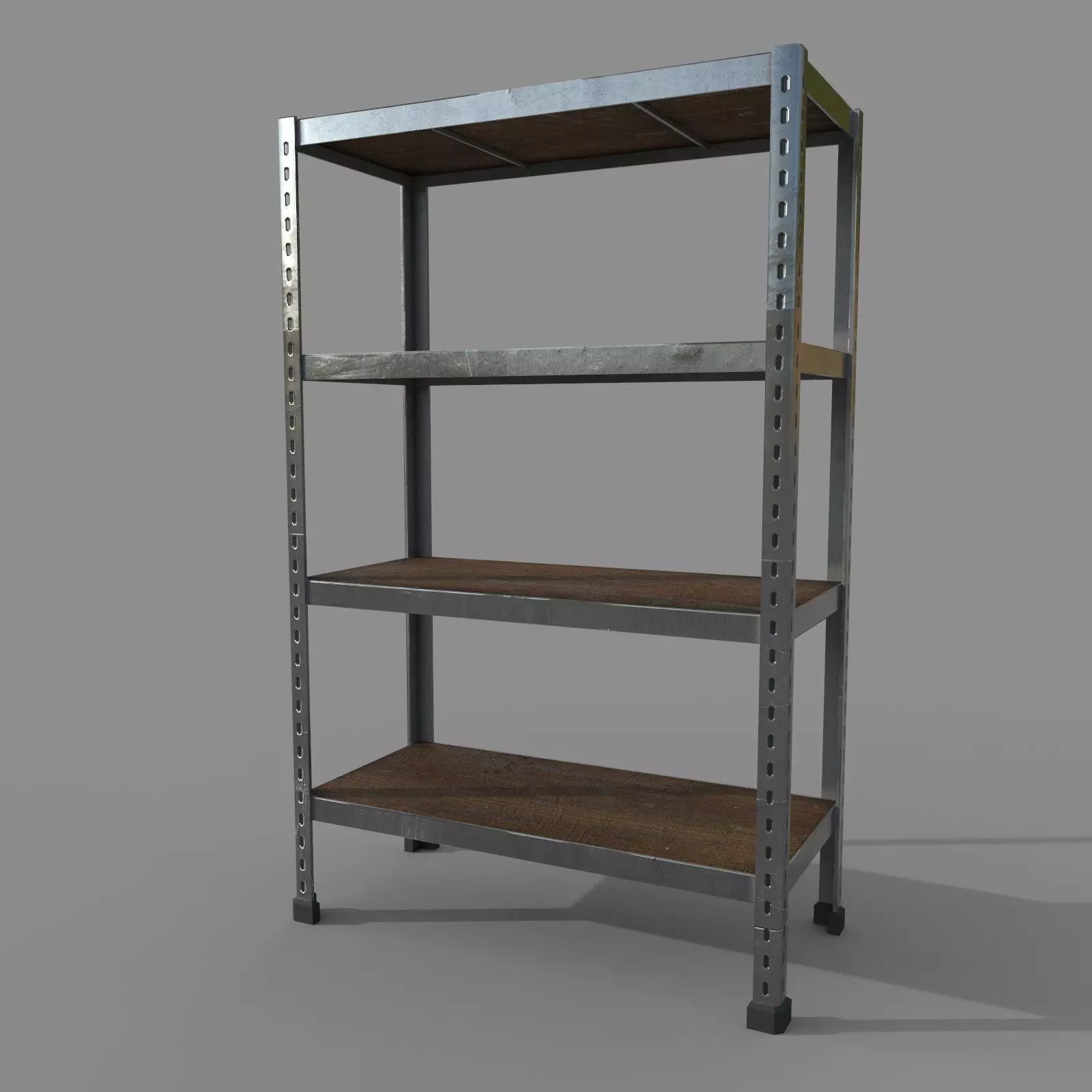 Shelf metal industrial rack Low-poly 3D model_0