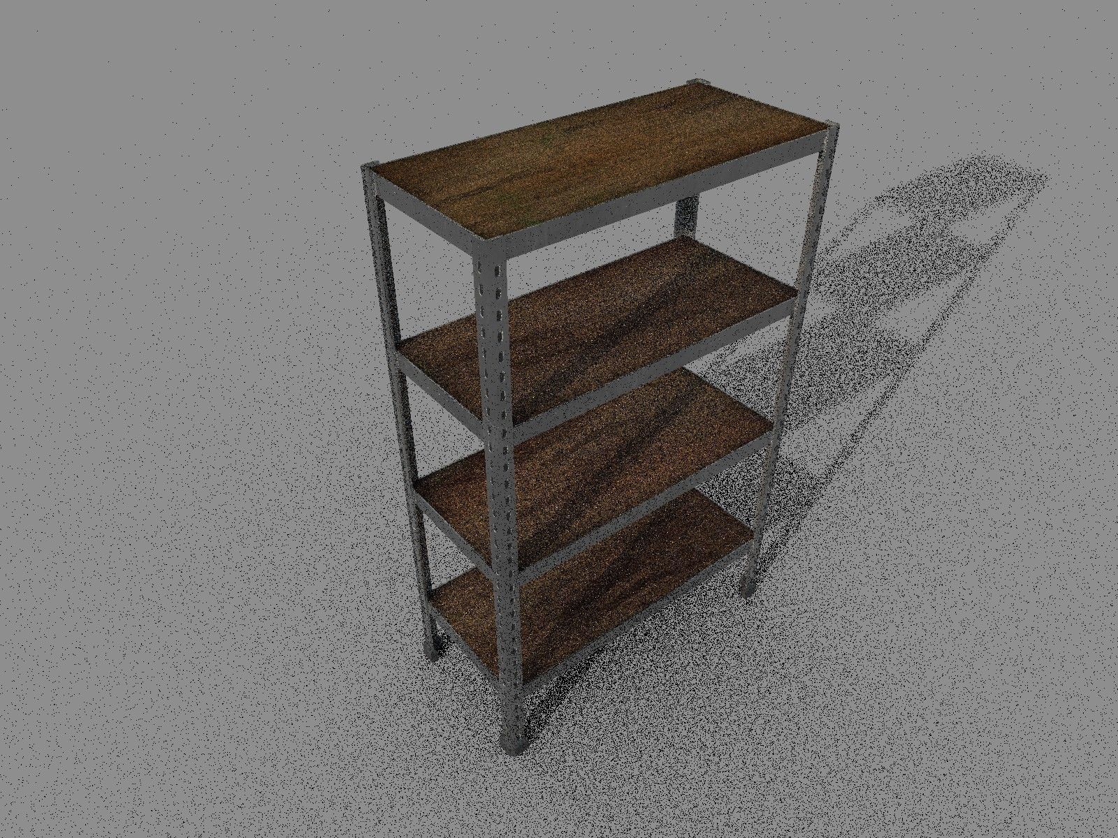 Shelf metal industrial rack Low-poly 3D model_5