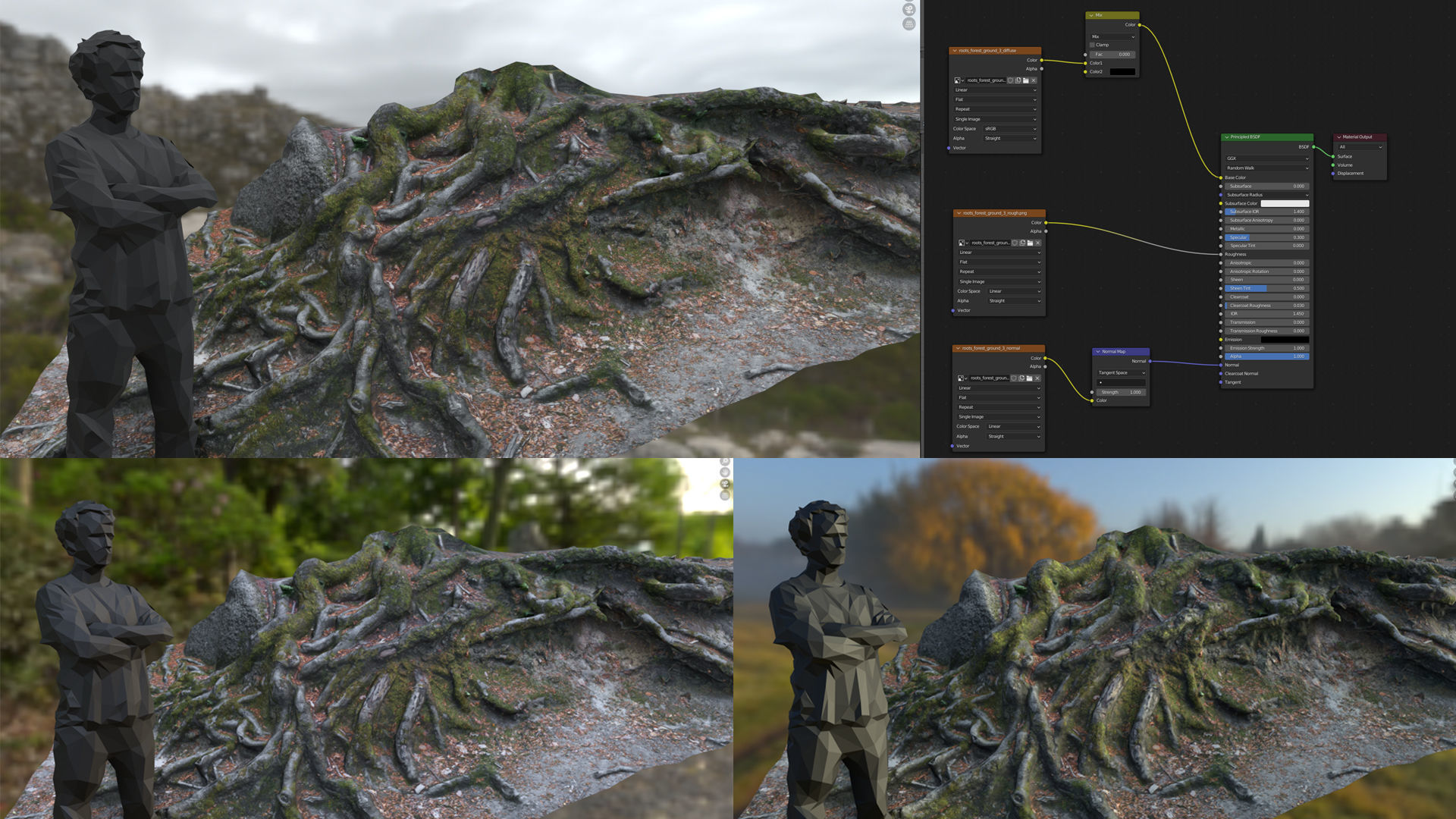 Beech forest ground - 2 of 6 - scan PBR Game ready Low-poly 3D model_9