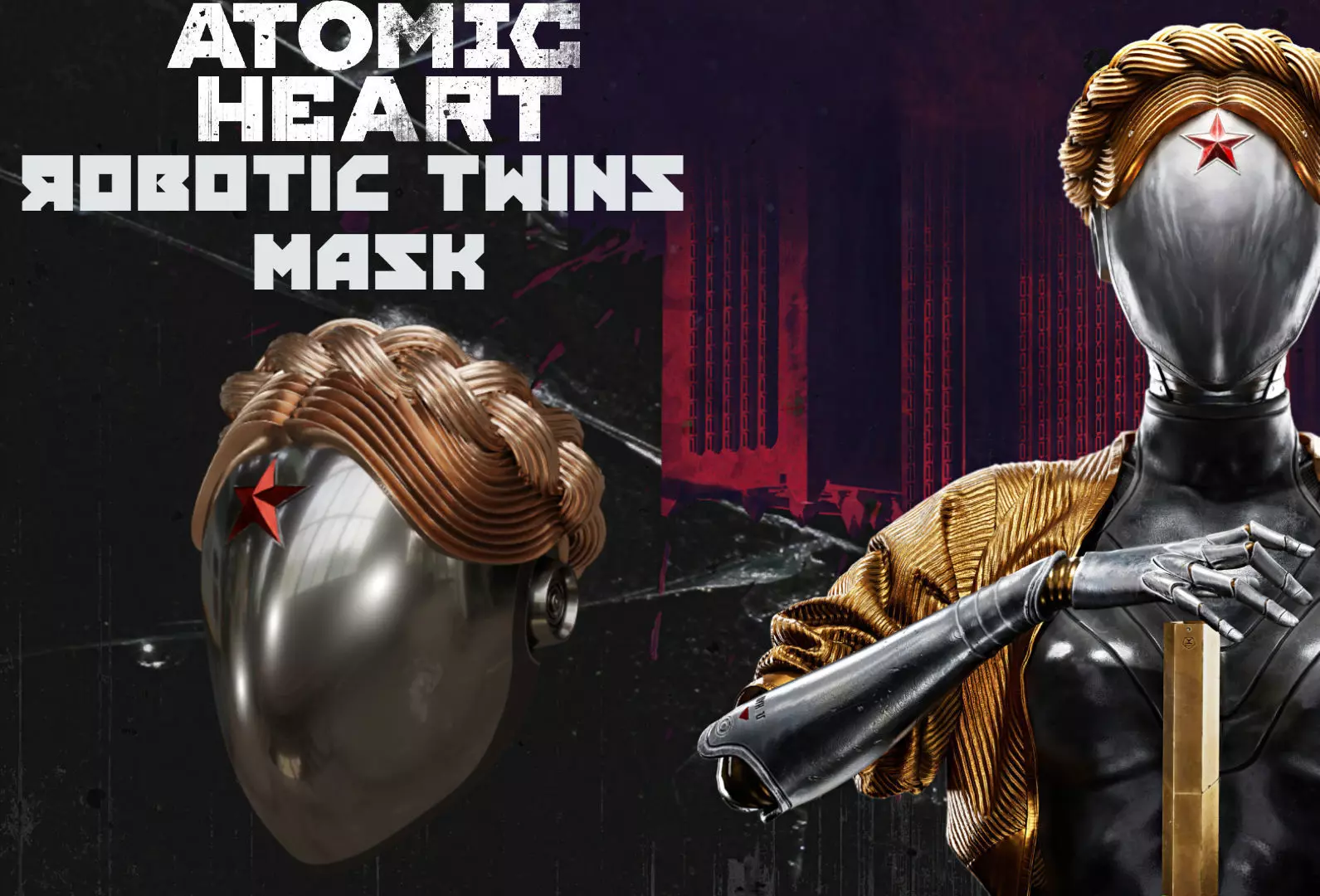 Atomic Heart Robotic Twins Helmet 3D print model_0