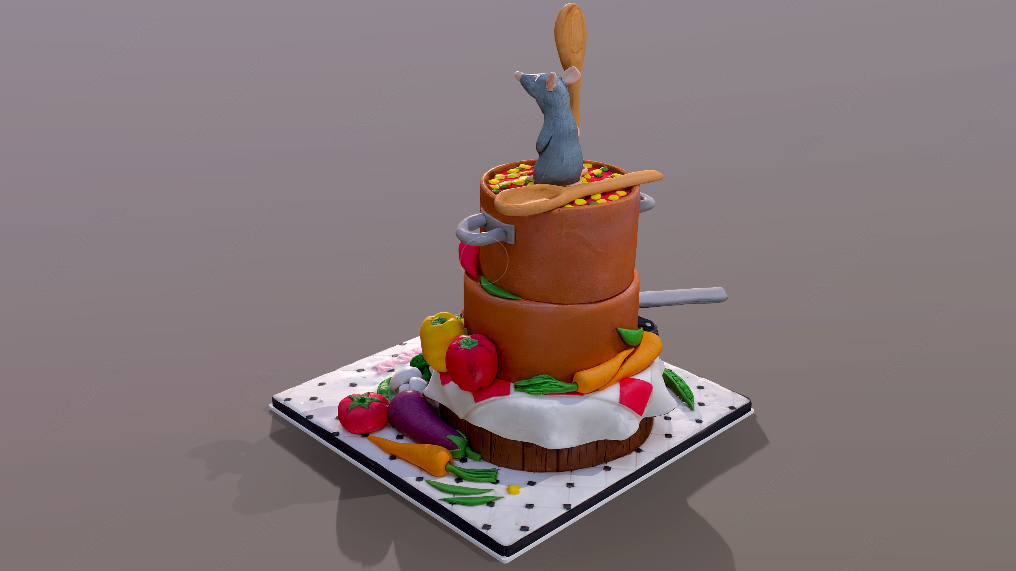 Ratatouille Cake Low-poly 3D model_2