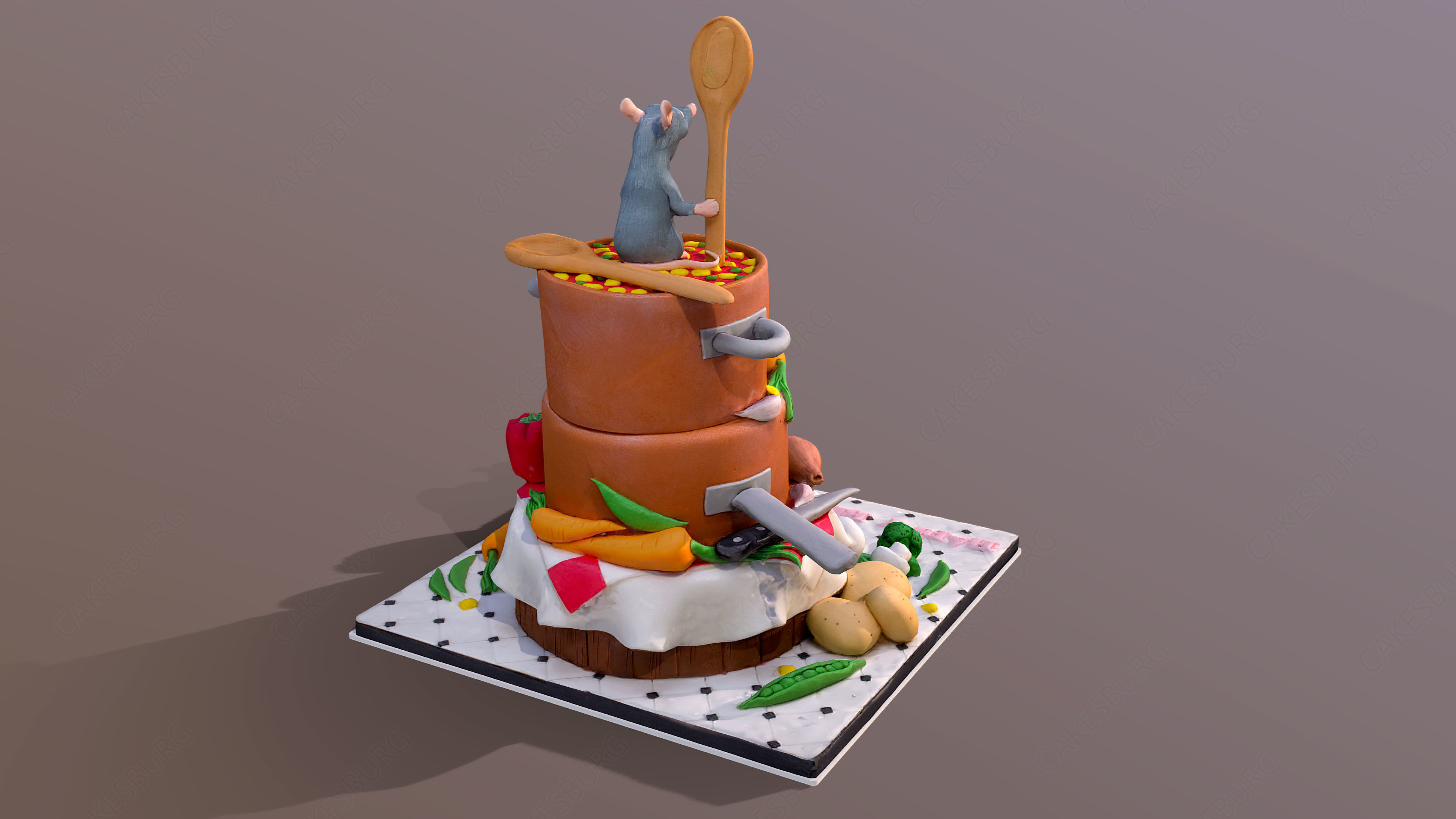 Ratatouille Cake Low-poly 3D model_1