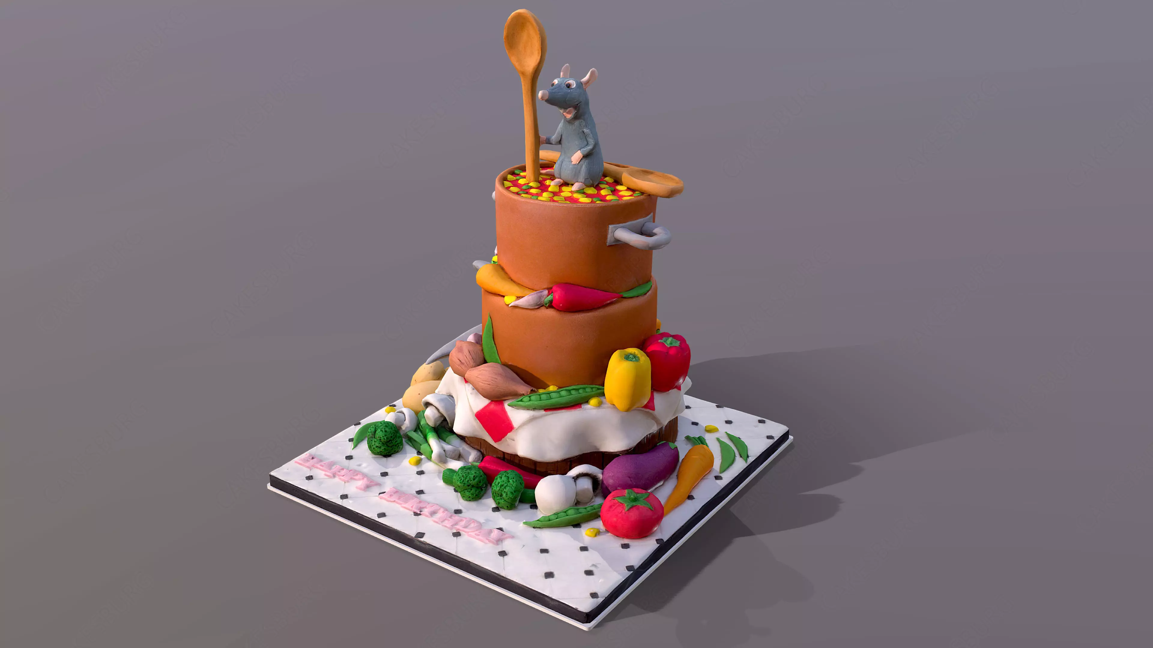 Ratatouille Cake Low-poly 3D model_0