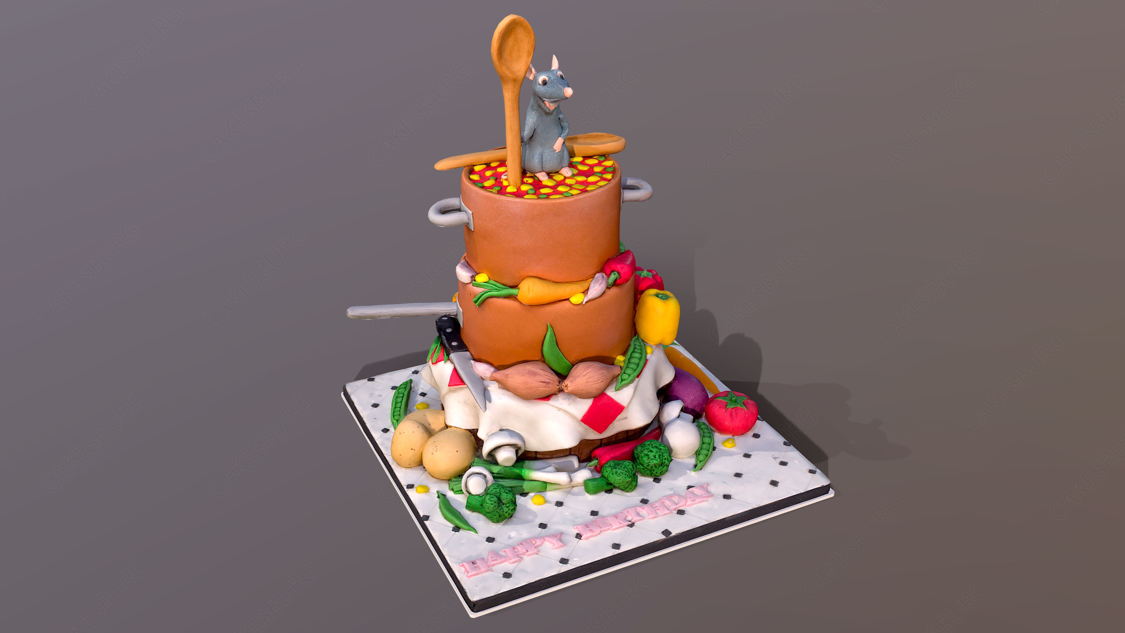 Ratatouille Cake Low-poly 3D model_5