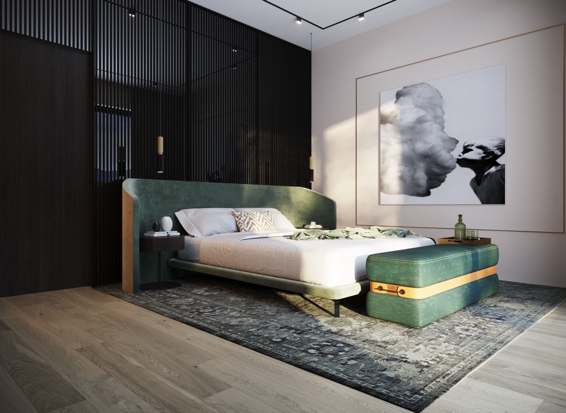 Master Bedroom Scene 3D Model 3D model_1