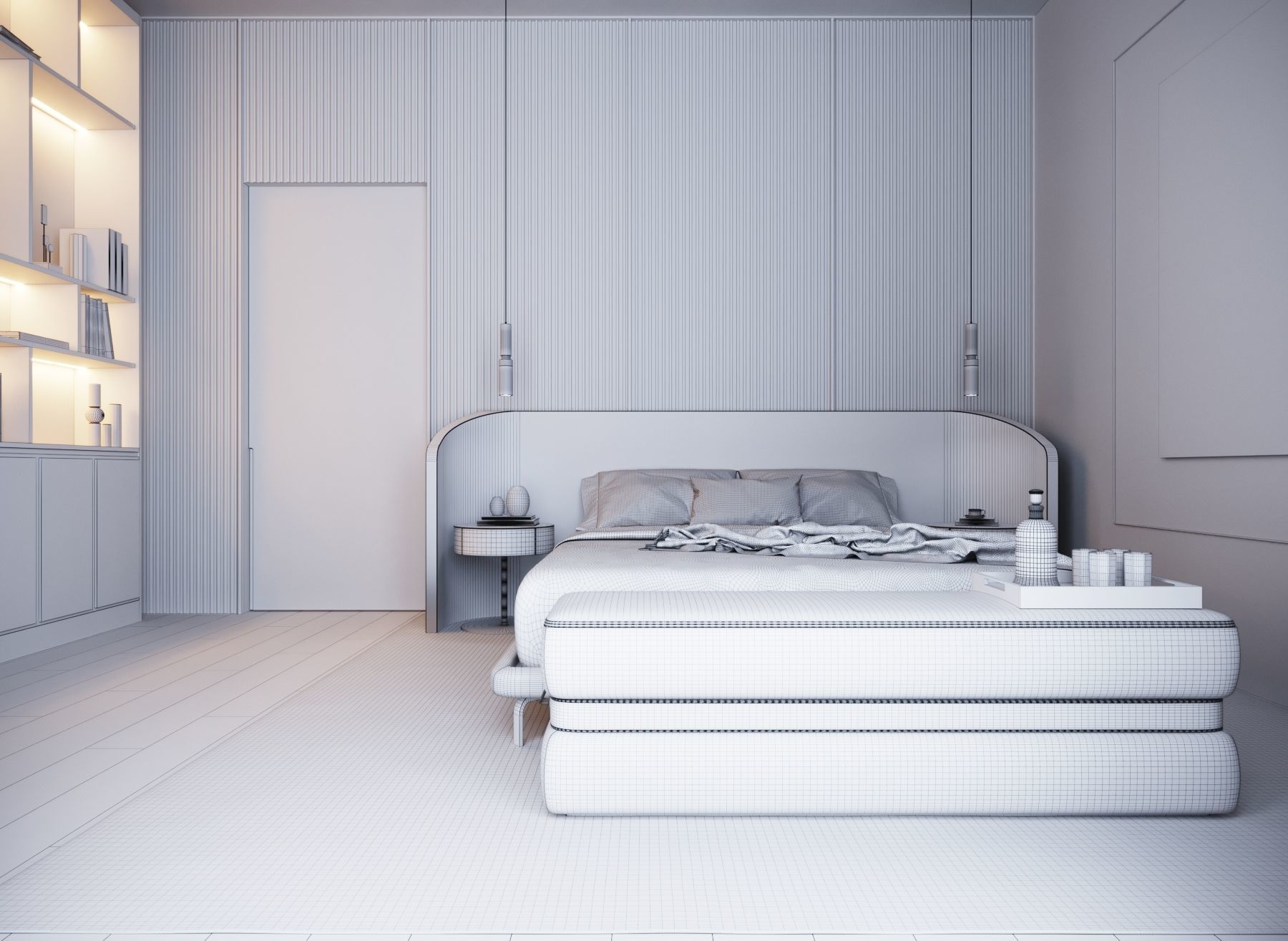 Master Bedroom Scene 3D Model 3D model_6