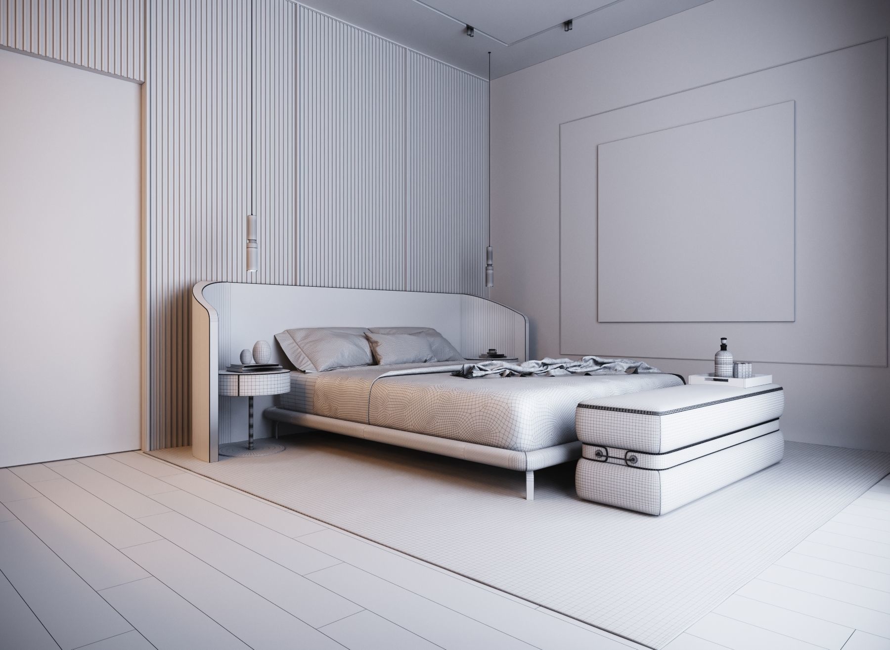 Master Bedroom Scene 3D Model 3D model_5