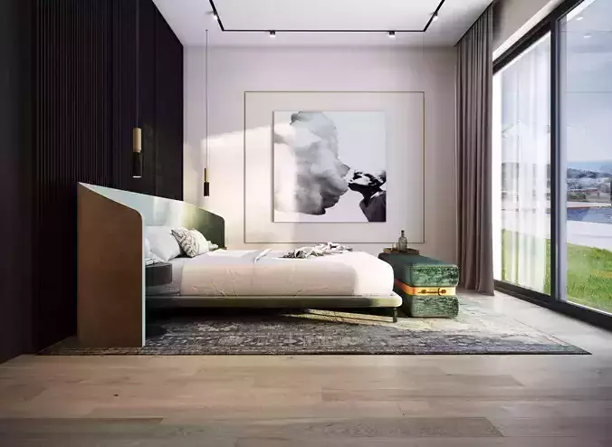 Master Bedroom Scene 3D Model 