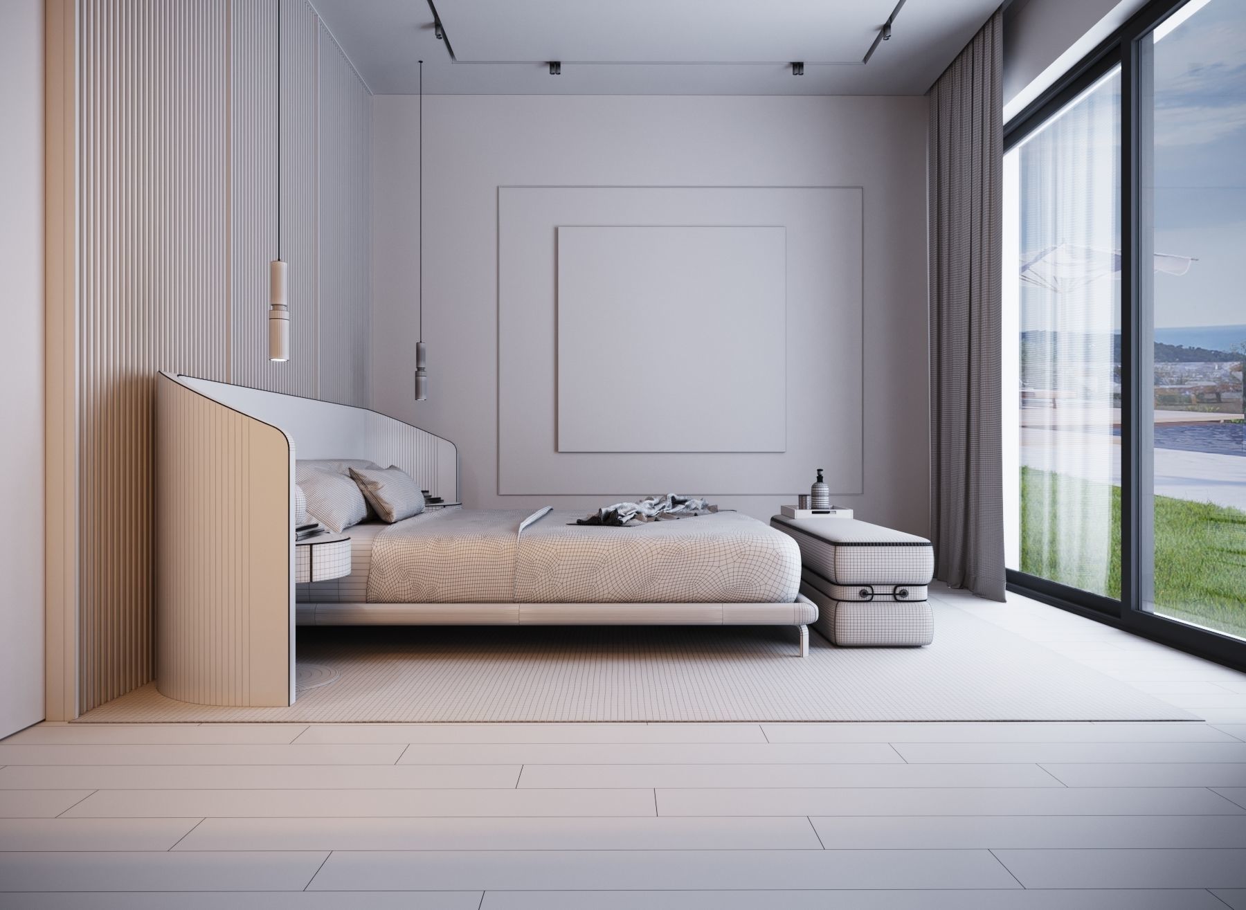 Master Bedroom Scene 3D Model 3D model_4