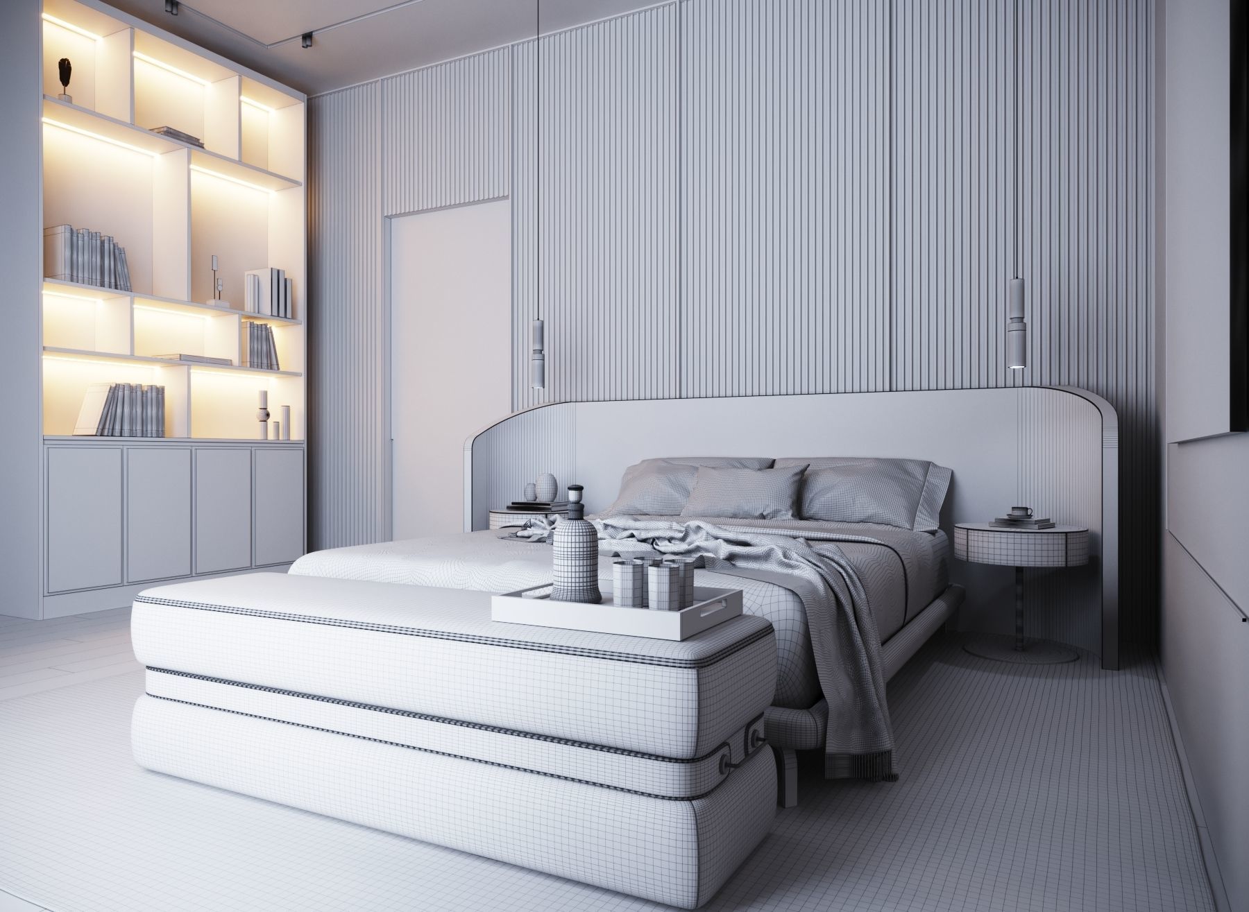 Master Bedroom Scene 3D Model 3D model_7