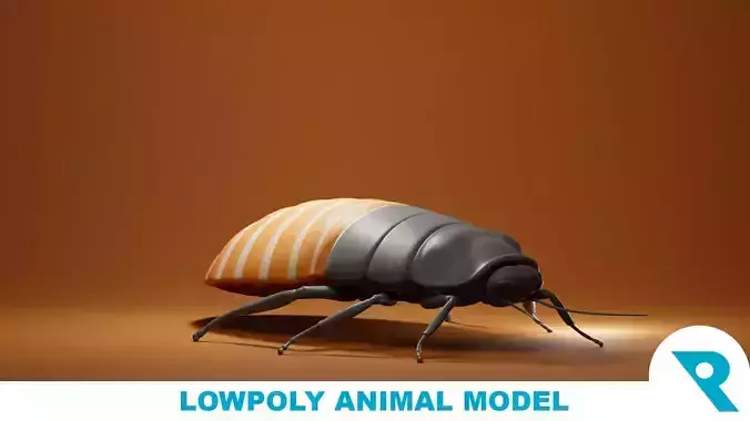 Cockroach Base Mesh Low-poly 3D model