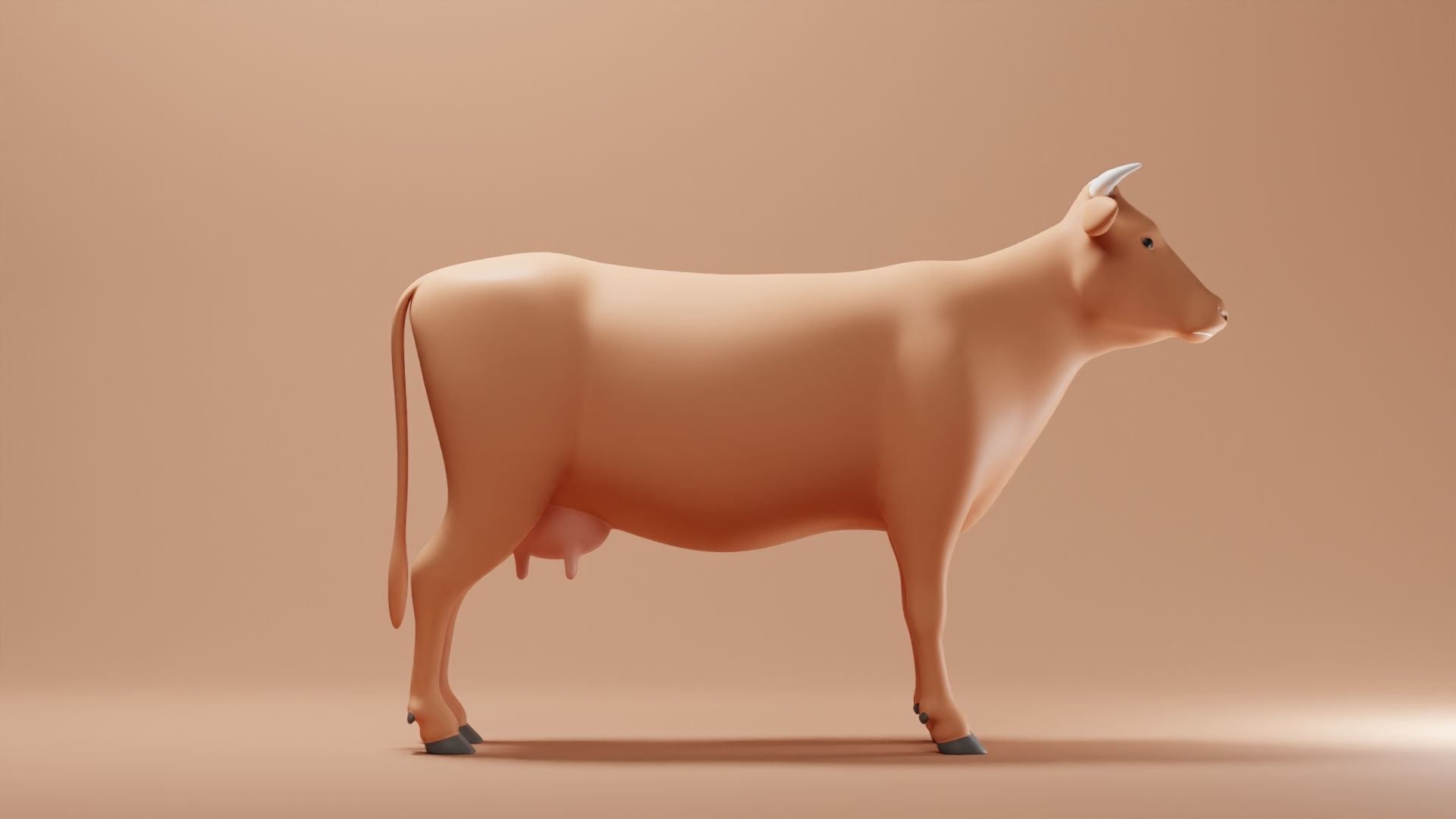 Cow Base Mesh Low-poly 3D model_3