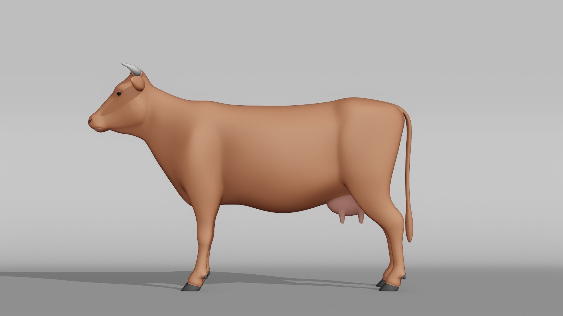Cow Base Mesh Low-poly 3D model_10