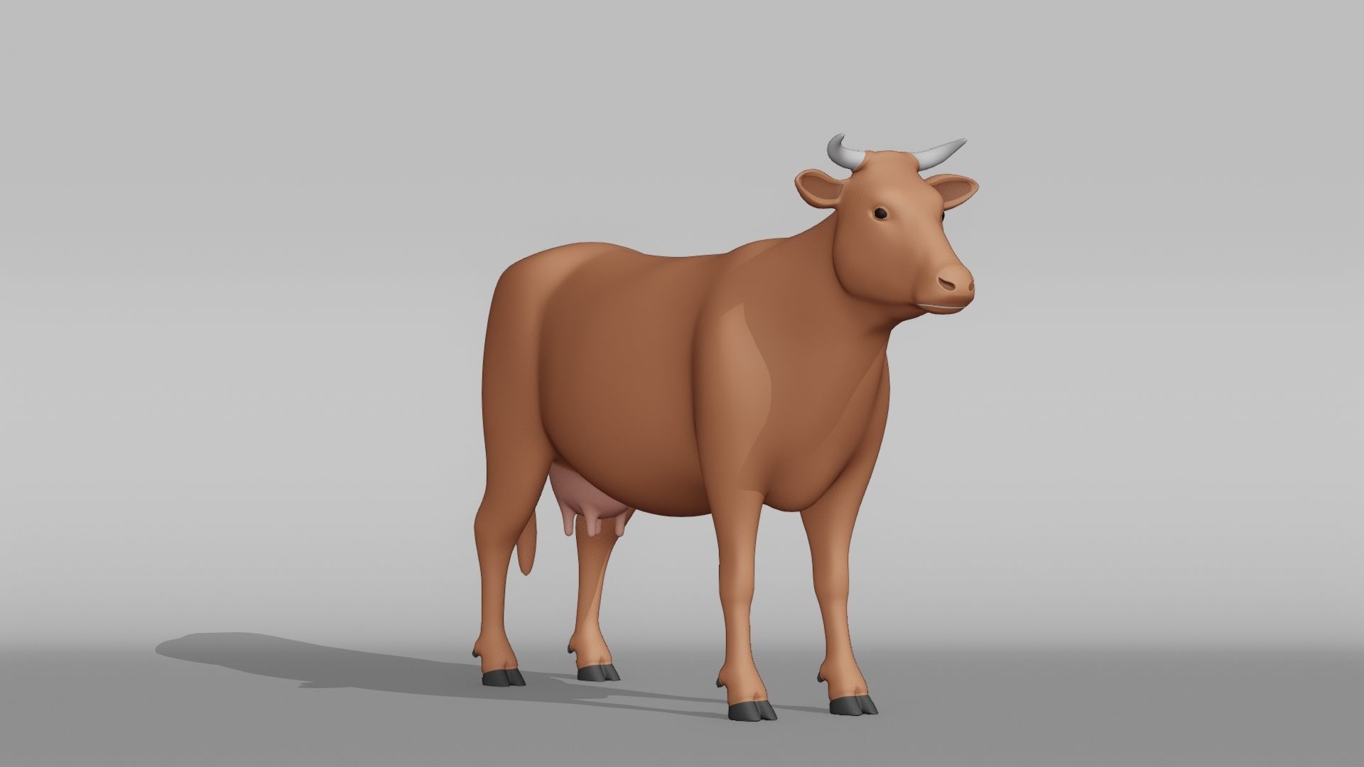 Cow Base Mesh Low-poly 3D model_7