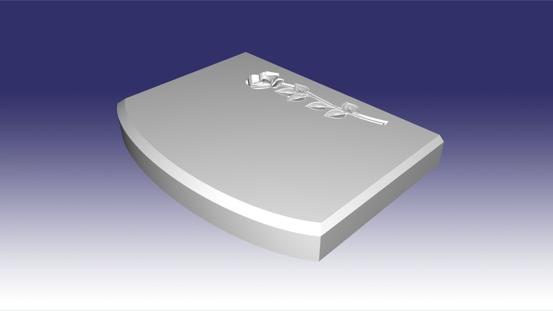 headstone dbl arc one rose down 3D model_4