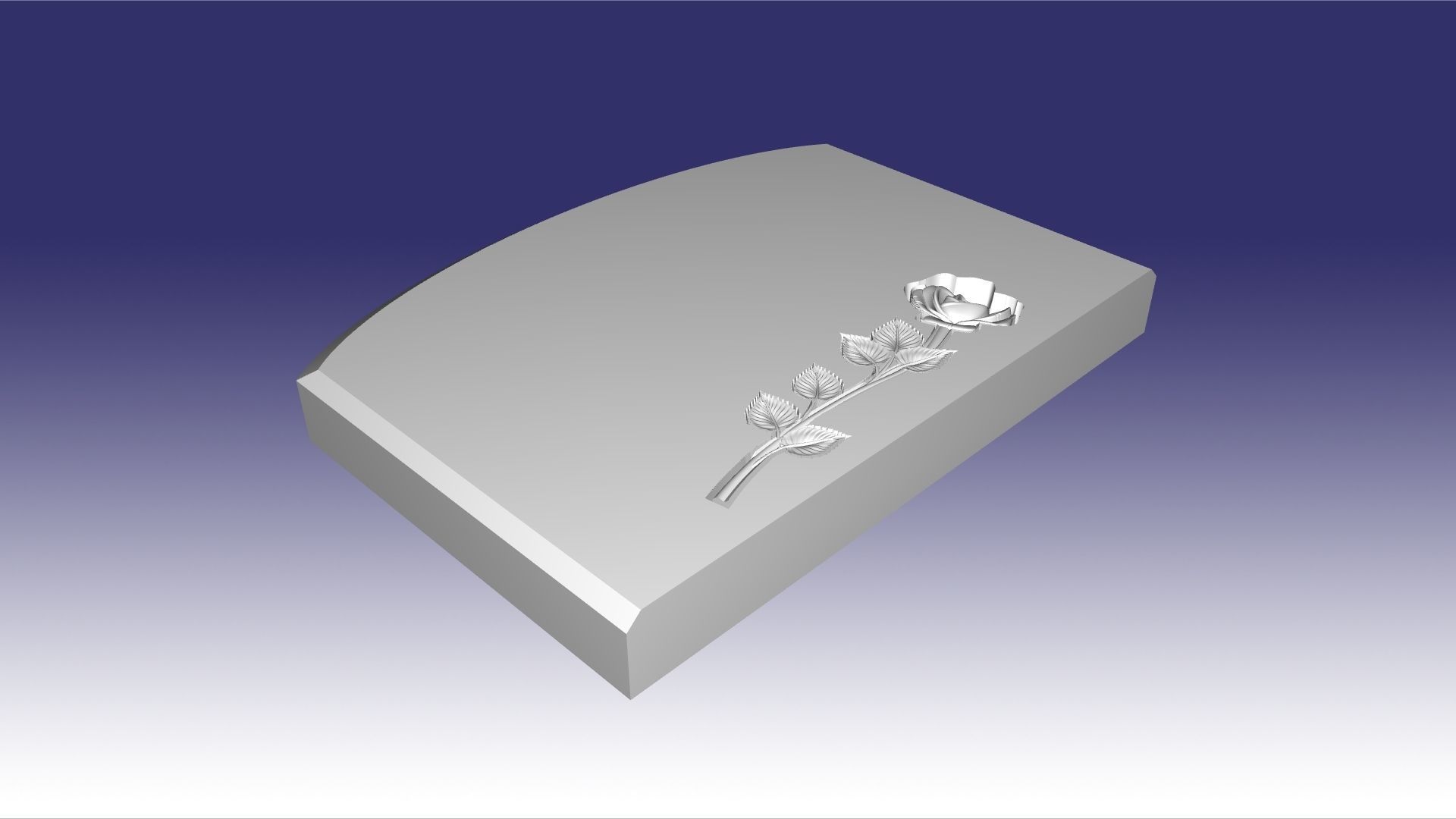 headstone dbl arc one rose down 3D model_1