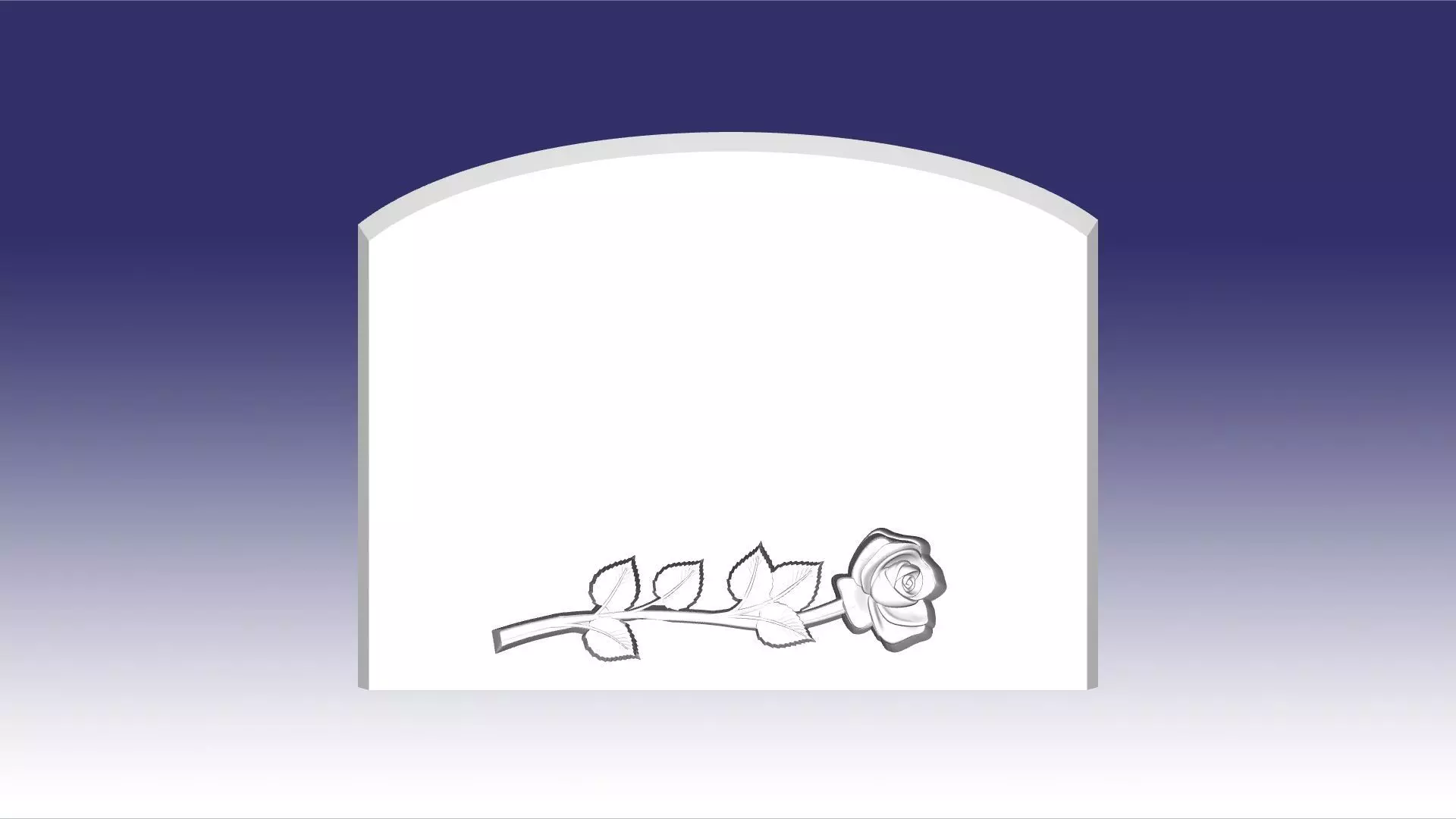 headstone dbl arc one rose down 3D model_0