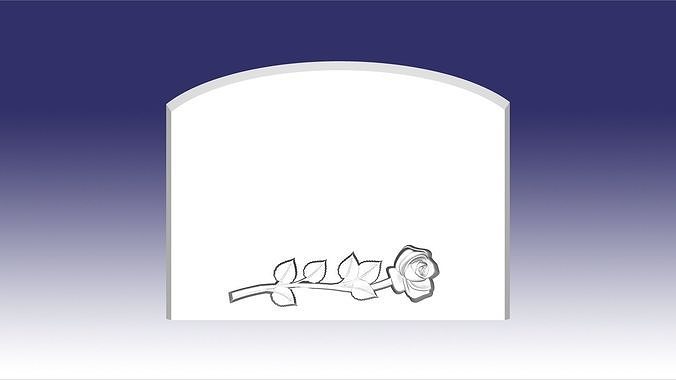 headstone dbl arc one rose down 3D model